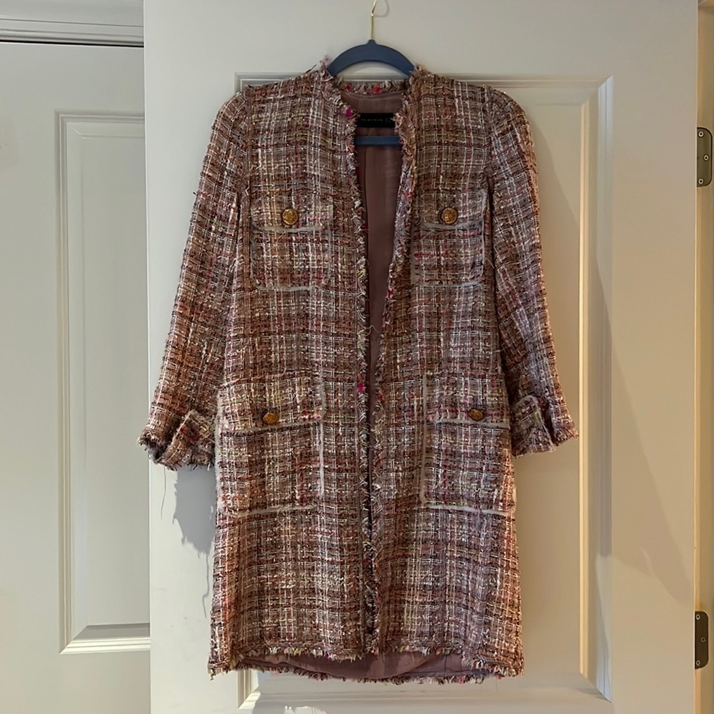 Zara Woman Pink Sparkle Coat